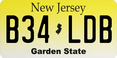 NJ license plate B34LDB