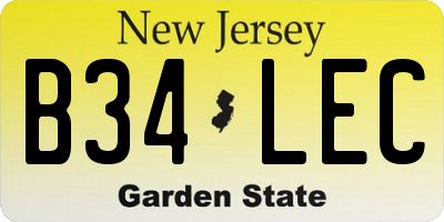 NJ license plate B34LEC