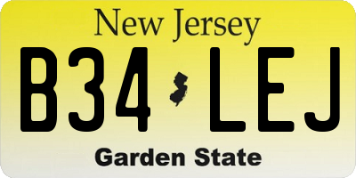NJ license plate B34LEJ