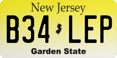 NJ license plate B34LEP