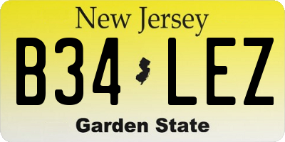 NJ license plate B34LEZ