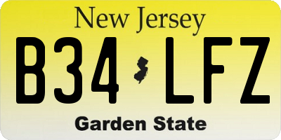 NJ license plate B34LFZ