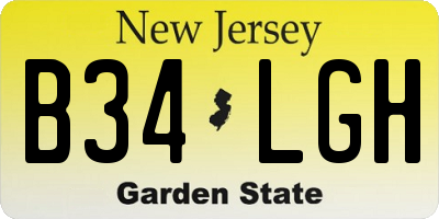 NJ license plate B34LGH