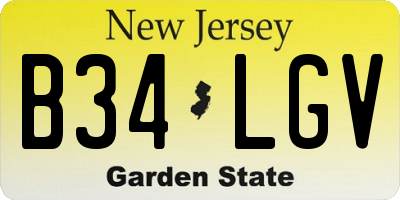 NJ license plate B34LGV