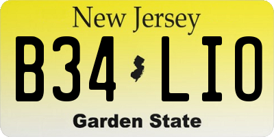 NJ license plate B34LIO