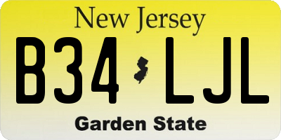 NJ license plate B34LJL