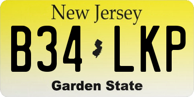 NJ license plate B34LKP