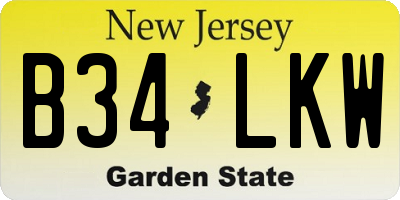 NJ license plate B34LKW