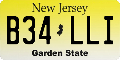 NJ license plate B34LLI