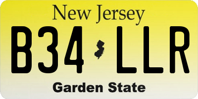 NJ license plate B34LLR