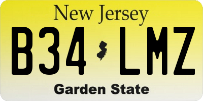 NJ license plate B34LMZ