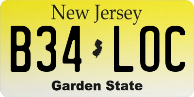 NJ license plate B34LOC