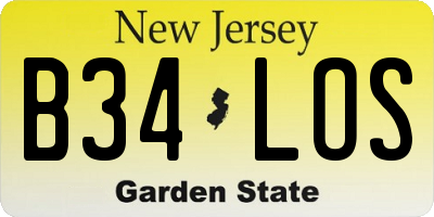 NJ license plate B34LOS