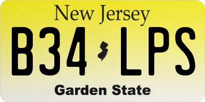 NJ license plate B34LPS
