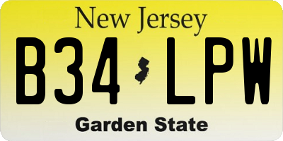 NJ license plate B34LPW