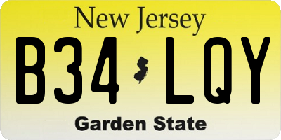 NJ license plate B34LQY