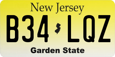 NJ license plate B34LQZ