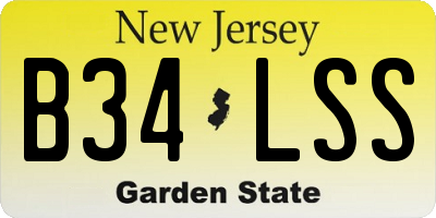 NJ license plate B34LSS