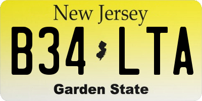 NJ license plate B34LTA