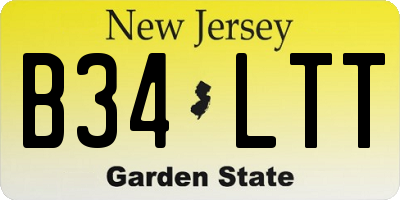 NJ license plate B34LTT