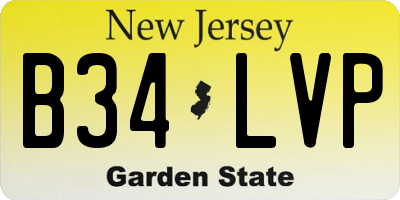 NJ license plate B34LVP