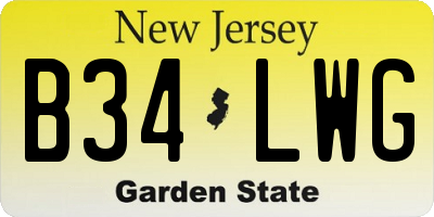 NJ license plate B34LWG