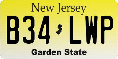NJ license plate B34LWP