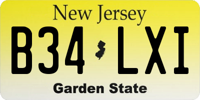 NJ license plate B34LXI