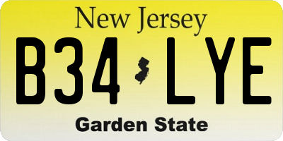 NJ license plate B34LYE