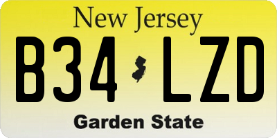 NJ license plate B34LZD