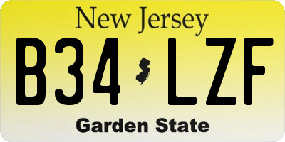 NJ license plate B34LZF