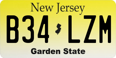 NJ license plate B34LZM