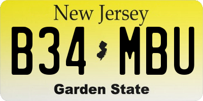NJ license plate B34MBU