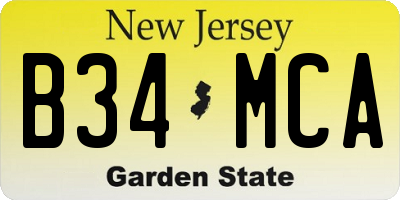 NJ license plate B34MCA