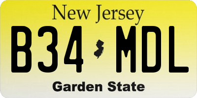 NJ license plate B34MDL
