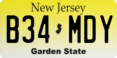 NJ license plate B34MDY