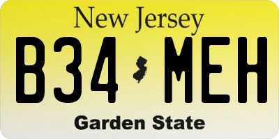 NJ license plate B34MEH
