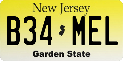 NJ license plate B34MEL