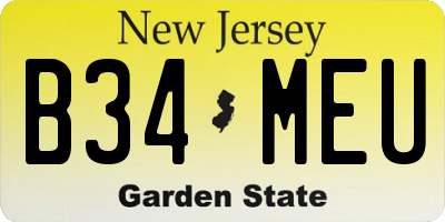 NJ license plate B34MEU
