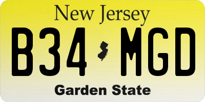NJ license plate B34MGD
