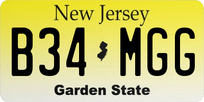 NJ license plate B34MGG
