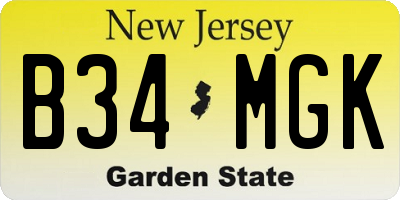 NJ license plate B34MGK