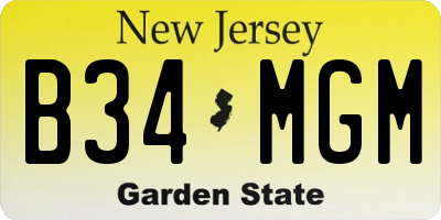 NJ license plate B34MGM