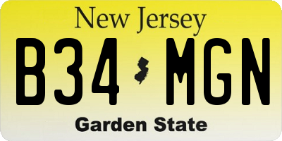 NJ license plate B34MGN
