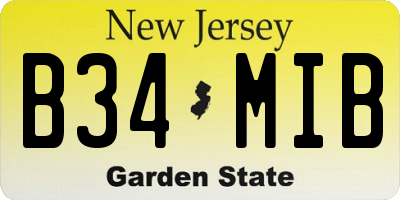 NJ license plate B34MIB