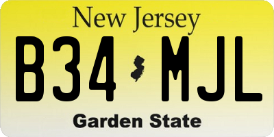 NJ license plate B34MJL