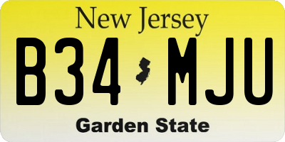 NJ license plate B34MJU