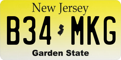 NJ license plate B34MKG