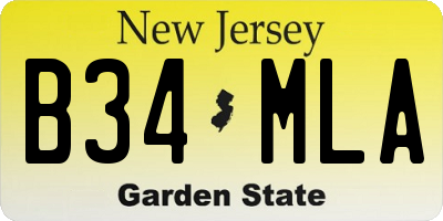 NJ license plate B34MLA