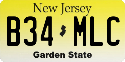 NJ license plate B34MLC